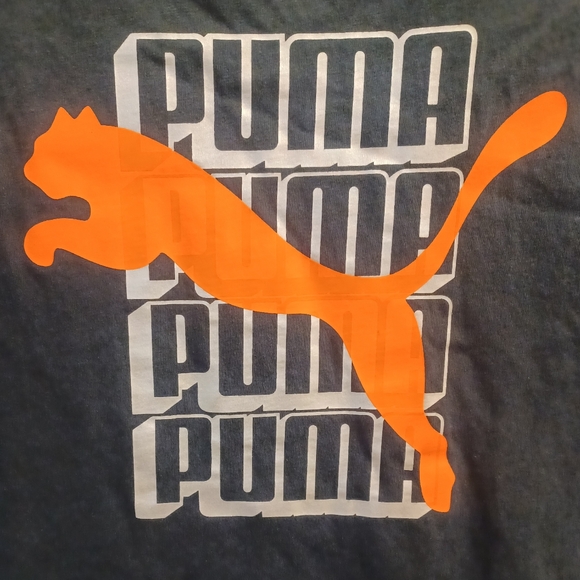 Puma Overlapping Logo Tee Shirt Short Sleeve Size L (14-16) 100% Cotton - Picture 2 of 5
